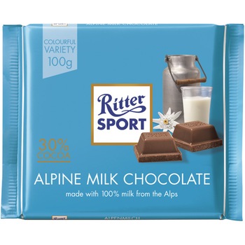 Ciocolata Ritter cu lapte alpin, 100 gr. Ciocolata Ritter cu lapte alpin, 100 gr.