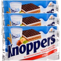 Pachet: 2 x Napolitana Knoppers cu ciocolata si alune, 3x25 gr.