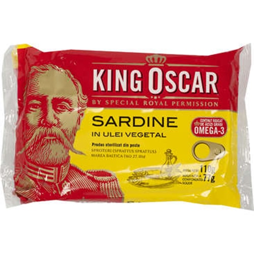 Sardine baltice in ulei King Oscar, 110 gr.