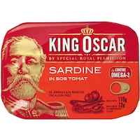 Pachet: 3 x Sardine baltice in sos tomat King Oscar, 110 gr.