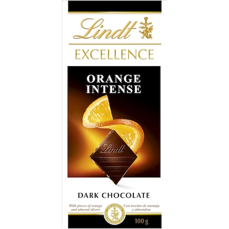 Tableta ciocolata Lindt Excellence neagra cu portocale 100g