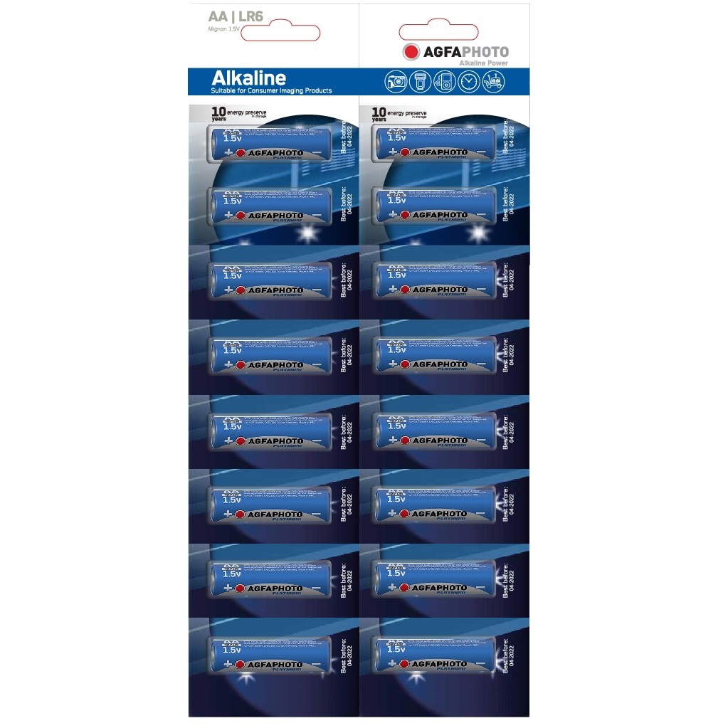Baterii Agfaphoto Alkaline AA, 16 buc