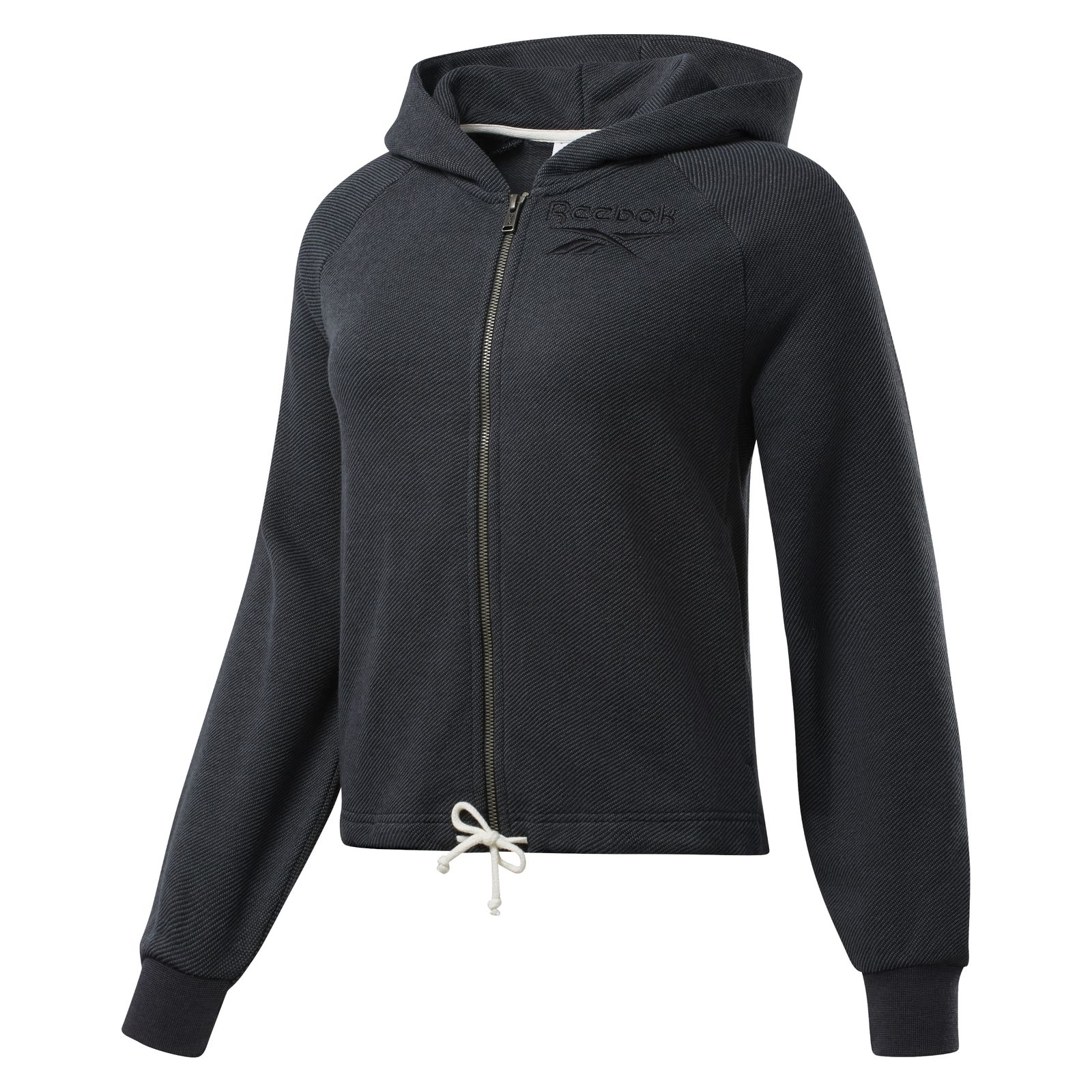 Hanorac Reebok TE Textured Logo FullZip FJ2732 Femei, Negru