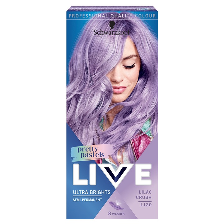 Vopsea de par semi-permanenta Schwartzkopf Live Ultra Brights Pretty Pastels Lilac Crush, 65 ml