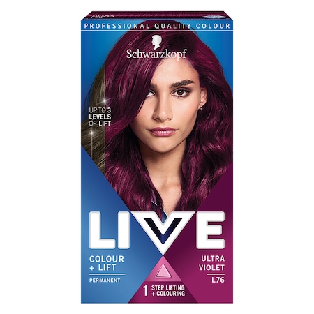 Vopsea de par permanenta Schwartzkopf Live +Lift L76 Ultra Violet, 142.5 ml