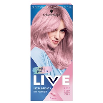 Vopsea de par semi-permanenta Schwartzkopf Live Ultra Brights Pretty Pastels Rose Gold, 65 ml Vopsea de par semi-permanenta Schwartzkopf Live Ultra Brights Pretty Pastels Rose Gold, 65 ml