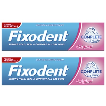 Pachet Promo: 2 x Crema adeziva pentru proteza dentara Fixodent Complete Original, 47g Pachet Promo: 2 x Crema adeziva pentru proteza dentara Fixodent Complete Original, 47g