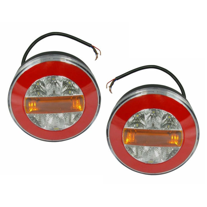 Set 2 Auto Led Lampi Stop Flexzon, 4 Functii, 28 Leduri, Remorca, Camion, Trailer, 12-24V