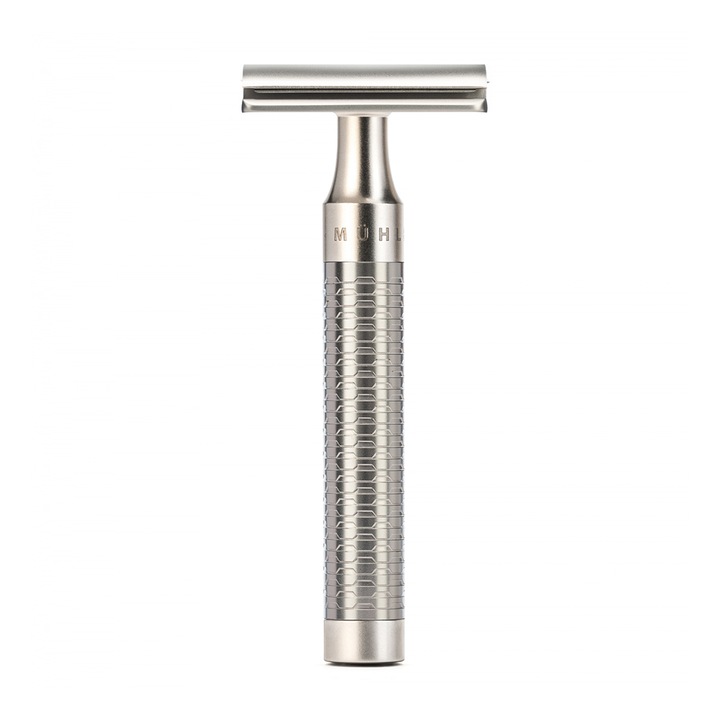 Aparat de ras clasic Safety Razor cu piaptan inchis, otel inoxidabil, Muehle Rocca R94