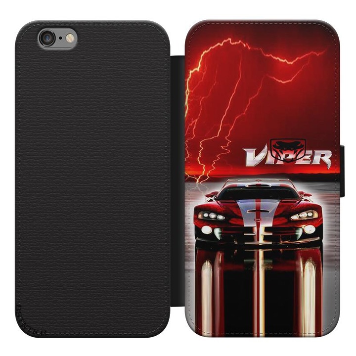 Husa cu rabat cu model Dodge Viper pentru iPhone 12 Pro, cu deschidere, husa cu clapeta, pentru telefon 12