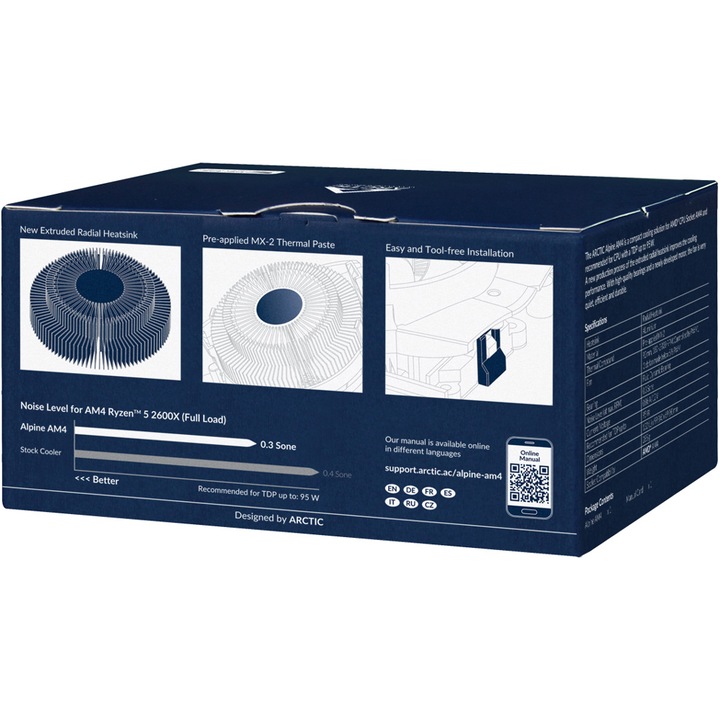 Cooler procesor Arctic Alpine AM4, Compatibil AMD, 2000 rpm