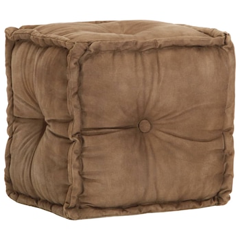 Fotoliu puf vidaXL, Bumbac, 40 x 40 x 40 cm, Maro Fotoliu puf vidaXL, Bumbac, 40 x 40 x 40 cm, Maro