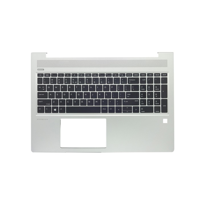 Горен калъф с клавиатура HP, Модел L45091-B31, Сребрист, Оригинален, За ProBook 450 G6, 455 G6​, 450 G7, 455 G7