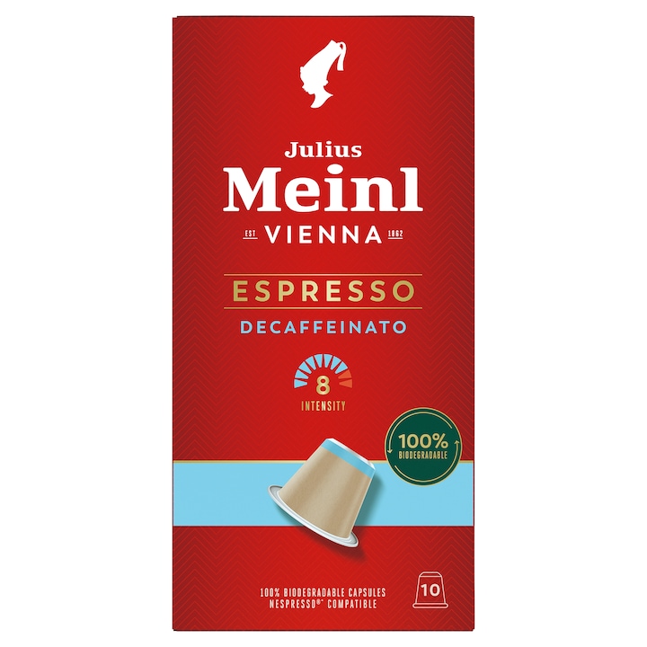 Cafea capsule, decofeinizata, julius Meinl Espresso Decaf, compatibile Nespresso, 10 capsule, 55 gr