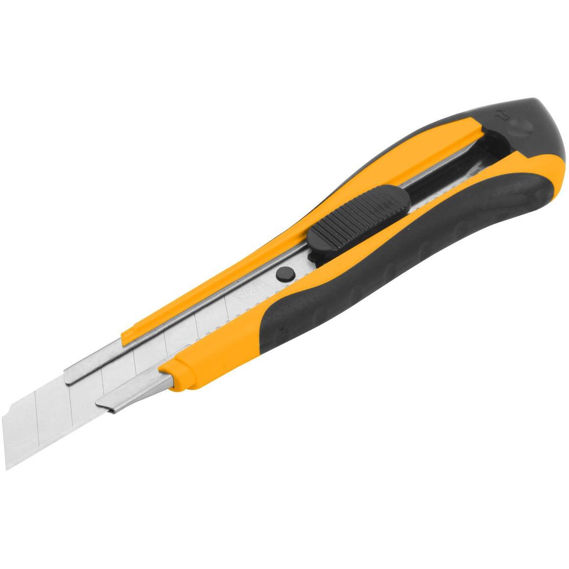 Cutter cu Lama Clic Tolsen, Material Lame SK4, Sistem Autoblocare, Dimensiune 18 x 100 mm, Lama Retractabila, Carcasa ABS, Design Ergonomic, Negru&Portocaliu