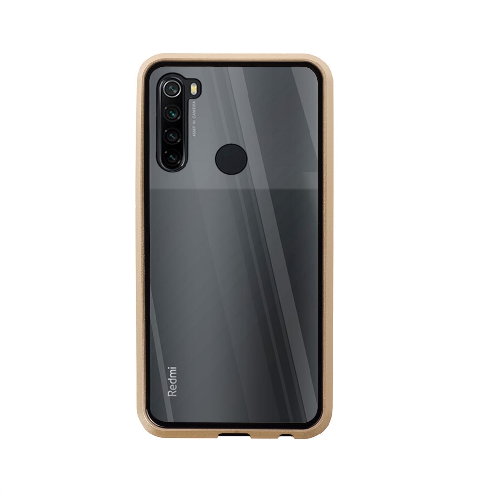 Husa magnetica 360° Xiaomi Redmi Note 8 Fashion Case, Aluminiu/Sticla, Auriu