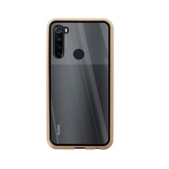 Husa magnetica 360° Xiaomi Redmi Note 8 Fashion Case, Aluminiu/Sticla, Auriu Husa magnetica 360° Xiaomi Redmi Note 8 Fashion Case, Aluminiu/Sticla, Auriu