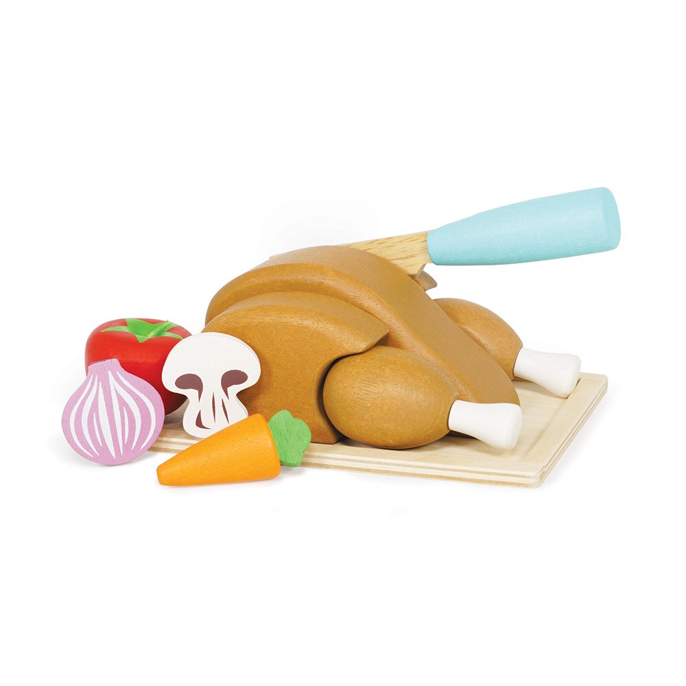 Set pui la cuptor cu tava si cutit, Le Toy Van, din lemn, 3 ani +