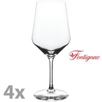 Set 4 pahare vin rosu/rose, cristal, Fontignac, 547 ml, transparent