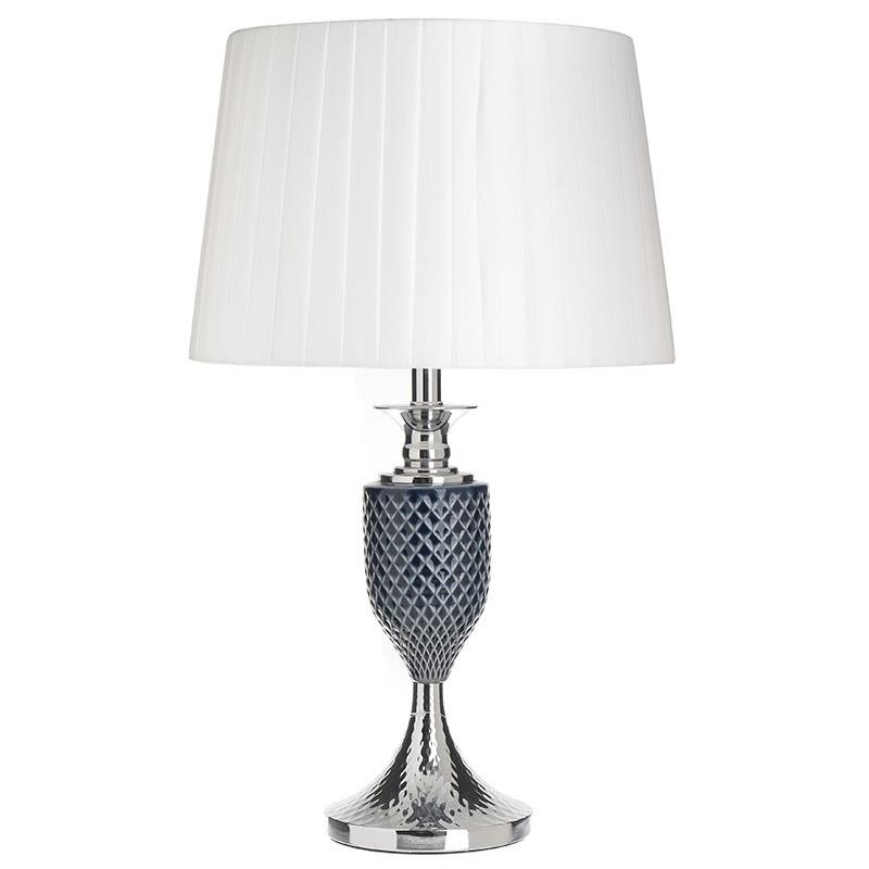 Veioza metal/sticla blue/white