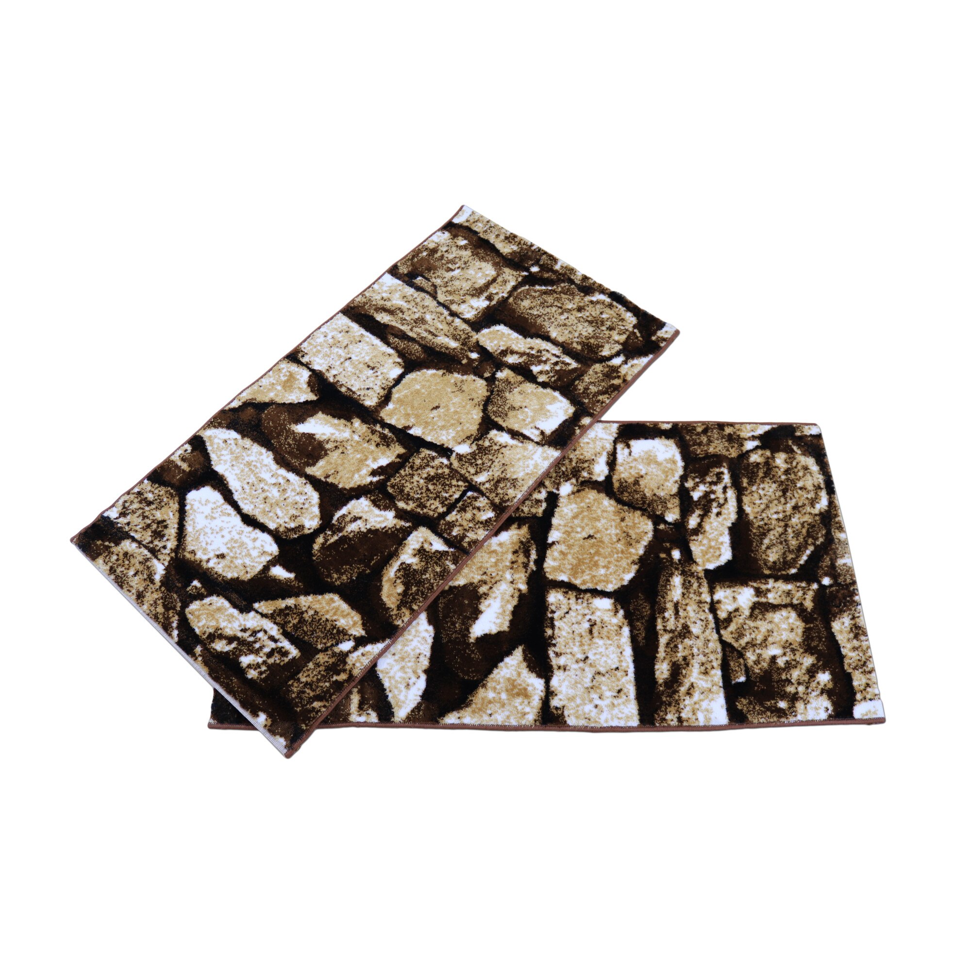 Set 2 bucati, Covor Effect Desing 80x150 cm-0877 Maro