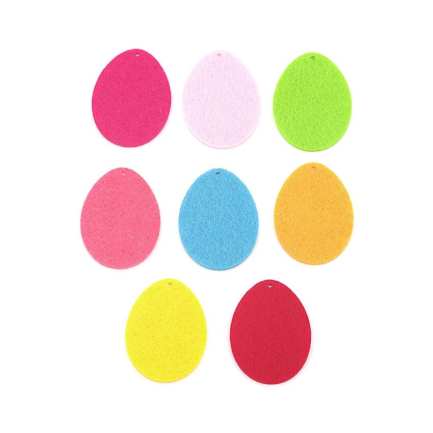 Set 8 figurine din fetru - oua colorate, 5 cm