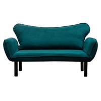 Canapea extensibila pentru living si dormitor PAFU™ Chatto , Design modern, Dimensiuni 156X80X80 cm, Dimensiune pat 182X66 cm, Textura catifelata, Umplutura din spuma, Verde Turquoise