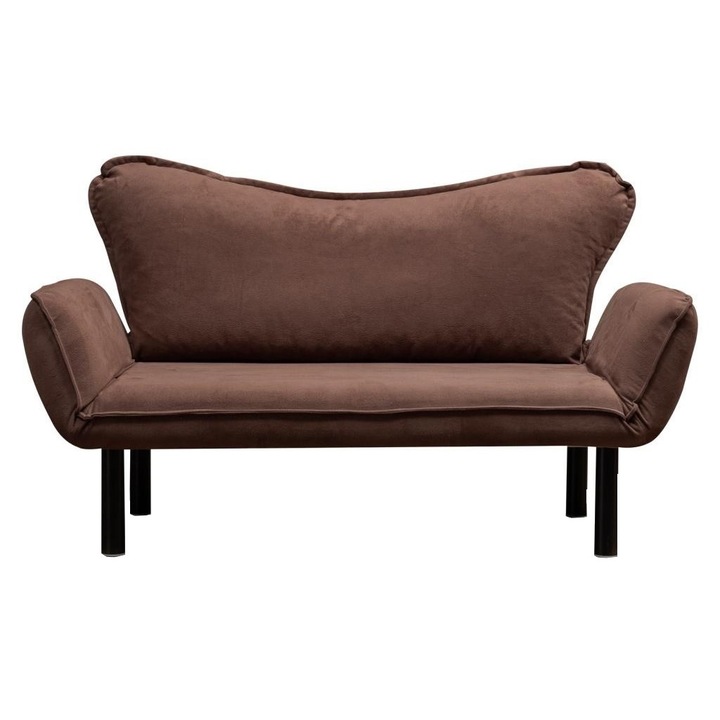 Разтегателен диван за хол и спалня PAFU™ Chatto, Модерен дизайн, Размери 156X80X80 см, Размер на леглото 182X66 см, Кадифена текстура, Пълнеж от пяна, Maron Coffee