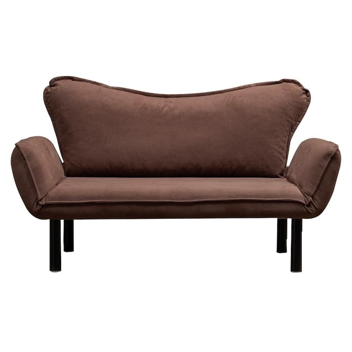 Разтегателен диван за хол и спалня PAFU™ Chatto, Модерен дизайн, Размери 156X80X80 см, Размер на леглото 182X66 см, Кадифена текстура, Пълнеж от пяна, Maron Coffee