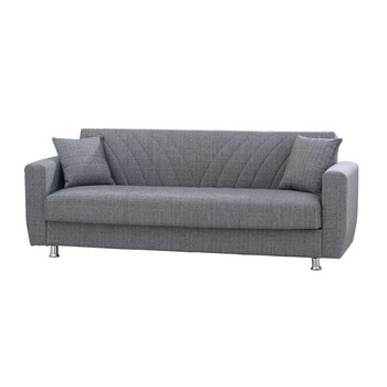 Canapea Ernest, extensibila, lada depozitare, 3 locuri, 82x216 cm, material textil, Cenusiu Canapea Ernest, extensibila, lada depozitare, 3 locuri, 82x216 cm, material textil, Cenusiu