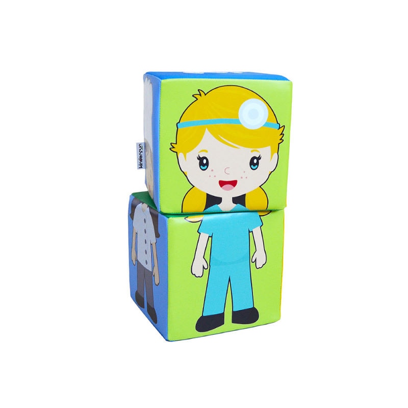 Set 2 Cuburi educationale - Meserii Fete - Kinderfun Soft Play