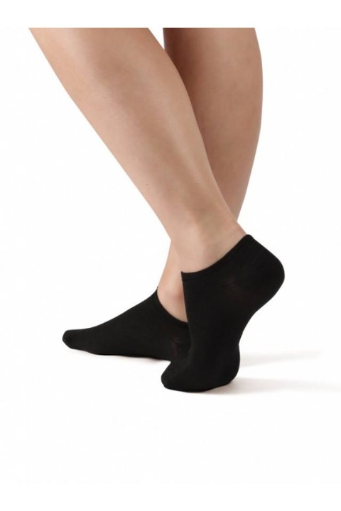 Ciorapi dama scurti, Evona, Bumbac, Negru, 36-38