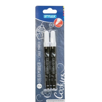 Set 2 markere creta lichida alba Stylex Set 2 markere creta lichida alba Stylex