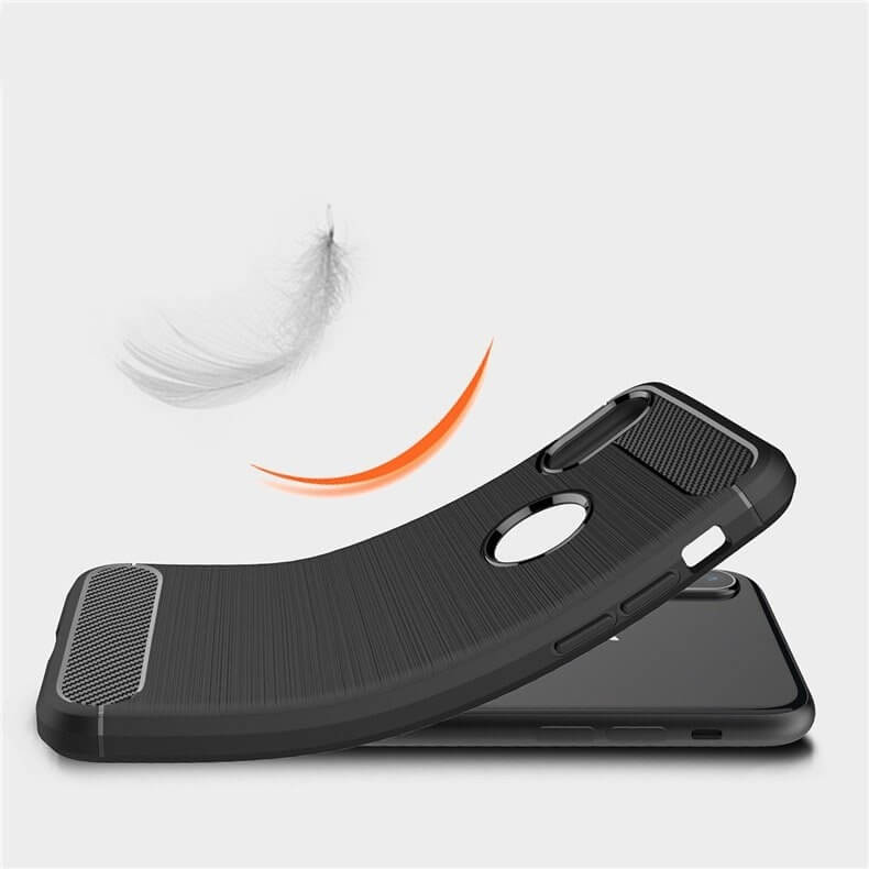 Husa iPhone X, iPhone XS, Carbon Flexibil, Negru