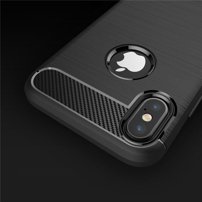 Husa iPhone X, iPhone XS, Carbon Flexibil, Negru