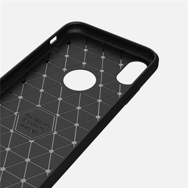 Husa iPhone X, iPhone XS, Carbon Flexibil, Negru