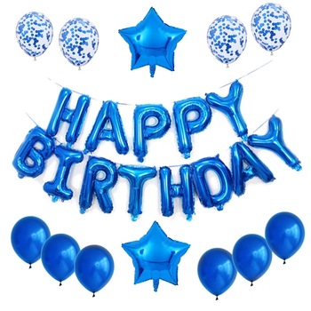 Set 25 de baloane Aniversare Happy Birthday, Albastru, It'sParty Time Set 25 de baloane Aniversare Happy Birthday, Albastru, It'sParty Time
