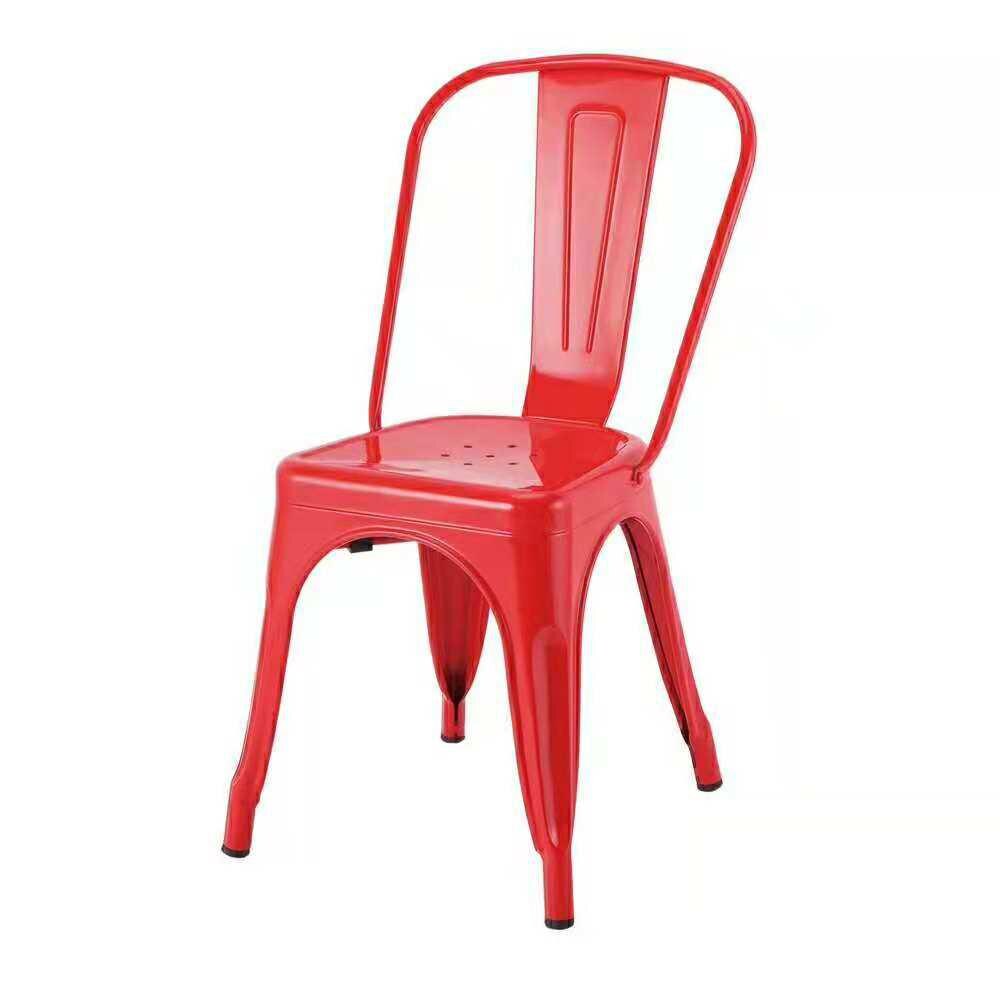 Scaun HEINNER retro din metal Rosu inaltime 85 cm