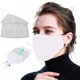 Set masca de protectie faciala reutilizabila si 5 filtre, Bobomoda, bumbac, 5 straturi, Alb