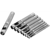 Set (9buc) perforatoare otel-carbon pentru piele, 2-10mm TOLSEN