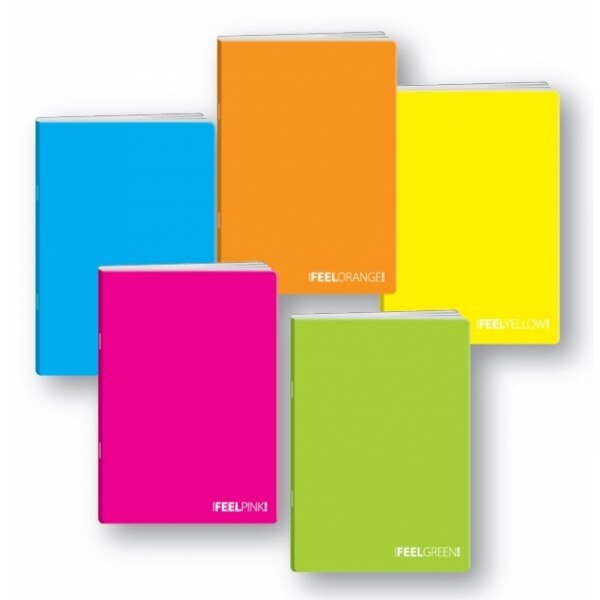 Set 5 Caiete A4 dictando FEEL, coperta plastic, 42file,hartie 80g/m2