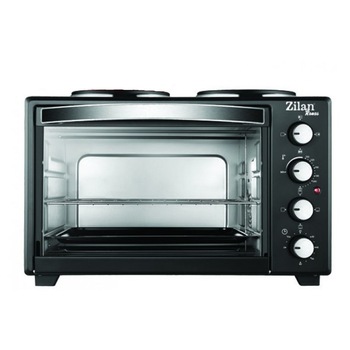 Cuptor Electric cu Plita, Zilan , Putere 1600 W, Capacitate 35 L, Temperatura Ajustabila 50° - 300° C, 4 Trepte de Incalzire, Accesorii Incluse, Design Clasic, Negru Cuptor Electric cu Plita, Zilan , Putere 1600 W, Capacitate 35 L, Temperatura Ajustabila 50° - 300° C, 4 Trepte de Incalzire, Accesorii Incluse, Design Clasic, Negru