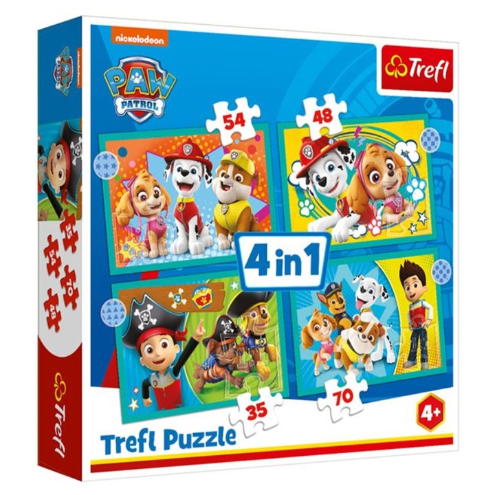 Puzzle 4 in 1 Copii Paw Patrol 4+ Ani