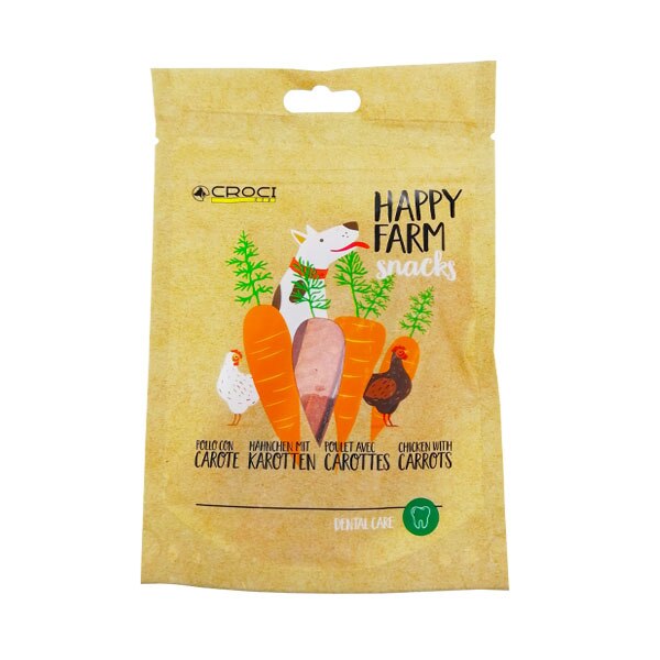 Recompense pentru caini, Croci, Happy Farm snacks, pui si morcov, 80 g, c1130029