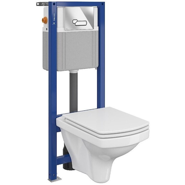 Toaleta Cersanit Easy CleanON, Cersanit Aqua 880, capac soft, capacitate 9 L, crom lucios