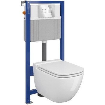 Toaleta Cersanit Caspia CleanON, Cersanit Aqua B29, capac soft and slim, capacitate 9 L, crom lucios Toaleta Cersanit Caspia CleanON, Cersanit Aqua B29, capac soft and slim, capacitate 9 L, crom lucios