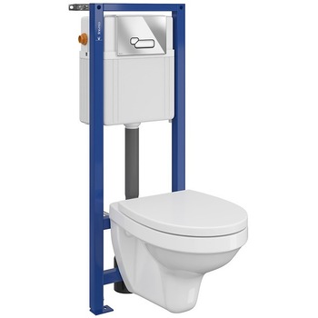 Toaleta Cersanit Delfi, Cersanit System 01, capac soft, capacitate 9 L, crom lucios Toaleta Cersanit Delfi, Cersanit System 01, capac soft, capacitate 9 L, crom lucios