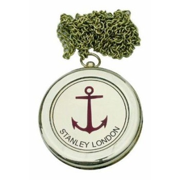 Busola Sea Club din alama, capac gravat cu ancora,Ø 6cm Busola Sea Club din alama, capac gravat cu ancora,Ø 6cm