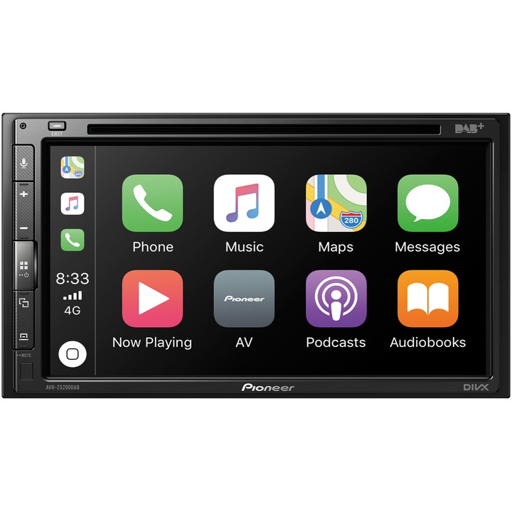 Мултимедиен плеър за кола Pioneer AVH-Z5200DAB, 2DIN, CD/DVD, Тактилен екран 6.8 инча, DAB/DAB+, Apple CarPlay, Android Auto, Waze (от Apple CarPlay/Android Auto), Bluetooth, 4x50W, USB, AUX