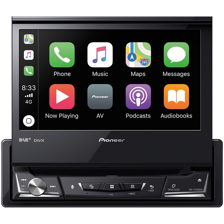 Мултимедиен плеър за кола Pioneer AVH-Z7200DAB, 1DIN, CD/DVD, Тактилен екран 7 инча, DAB/DAB+, Apple CarPlay, Android Auto, Waze (от Apple CarPlay/Android Auto), Bluetooth, 4x50W, USB, AUX